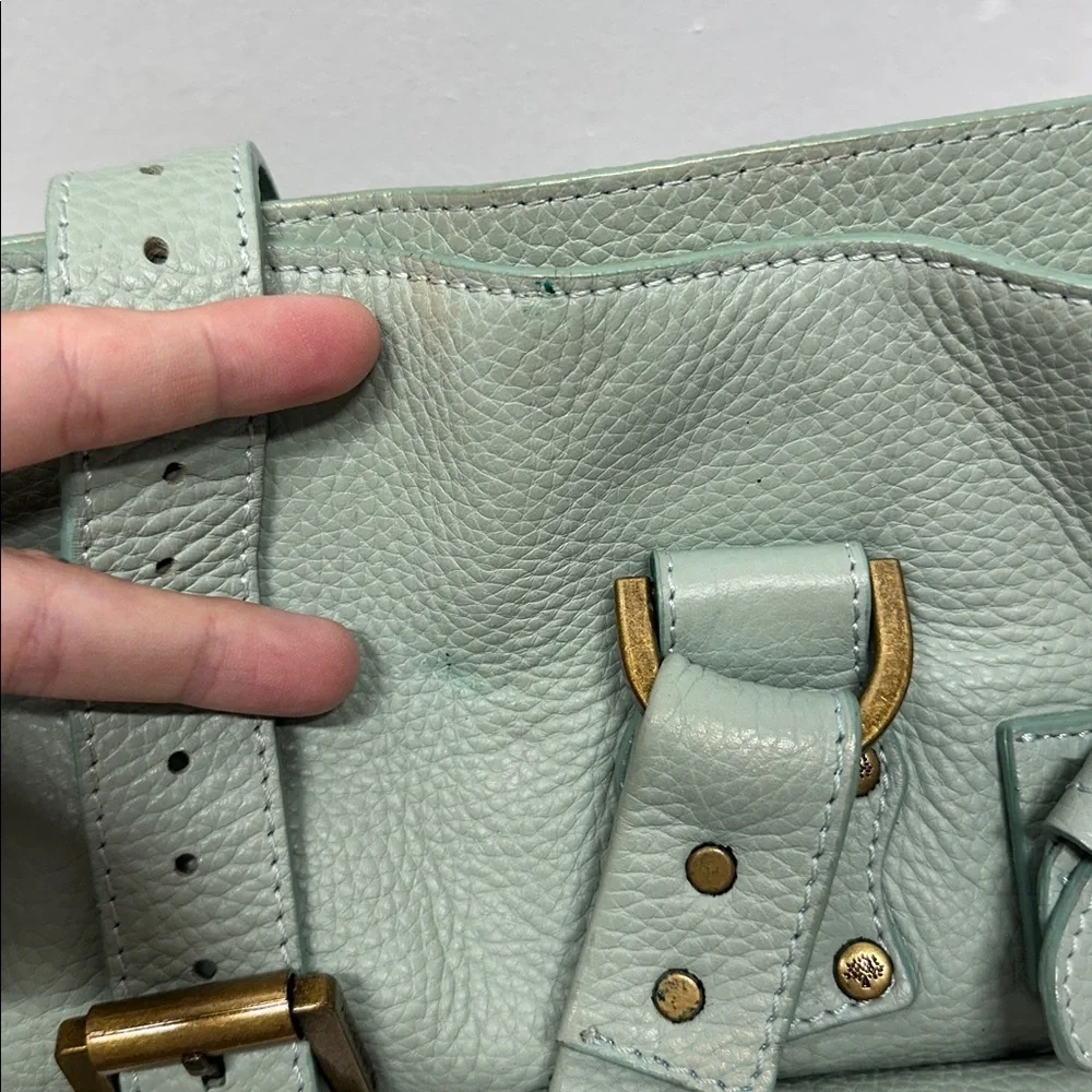 Mulberry Roxanne Satchel Bag Purse Studded Leather Limited Edition Green Gold - Picture 10 of 17
